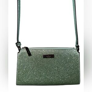 kate spade Metallic Green Glitter Crossbody Bag